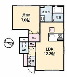 ComodoAlloggioA 1LDKの間取図画像