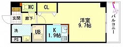 グローリー ワンルームの間取図画像