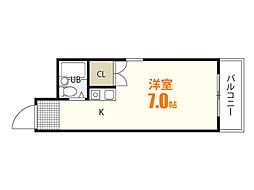 ロイヤルガーデン ワンルームの間取図画像