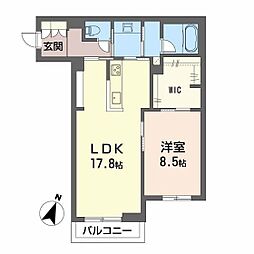 ピアヌーラ翠 1LDKの間取図画像