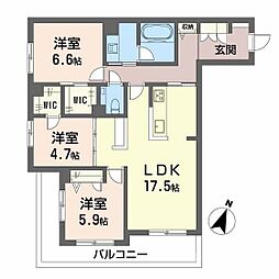 ピアヌーラ翠 3LDKの間取図画像