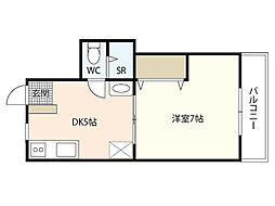 緑樹園コーポ 1Kの間取図画像