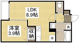 月光安芸中央弐番館 1LDKの間取図画像