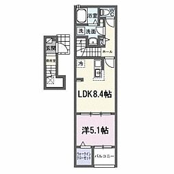 プラムガーデンB 1LDKの間取図画像