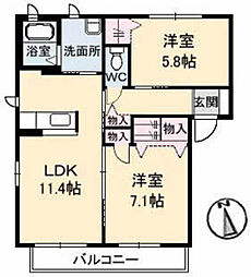 グランメール22 2LDKの間取図画像