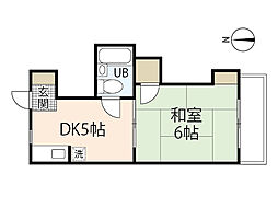 シャルム石井 1DKの間取図画像