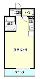 ヴィラ湯川 ワンルームの間取図画像