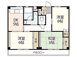 サンローレル宮内B 3DKの間取図画像