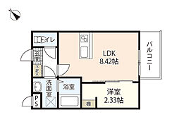 シンビ高須駅前2 1LDKの間取図画像