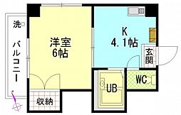 福寿ビル 1Kの間取図画像