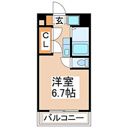 ハムレットコミューンC ワンルームの間取図画像