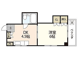 ヴィラ大州通り 1DKの間取図画像