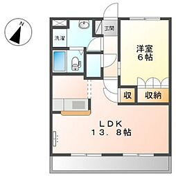 エルカーサ 1LDKの間取図画像