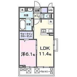 セレニテ A 1LDKの間取図画像