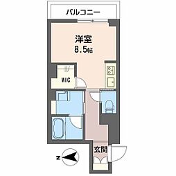 シャーメゾンステージウジナヒガシ ワンルームの間取図画像
