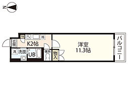 ヒルズ平和橋 1Kの間取図画像