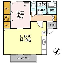 ムーンハイツ 1LDKの間取図画像