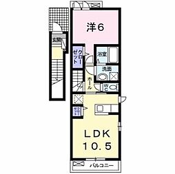 シャンドール2 1LDKの間取図画像