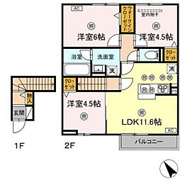 ラ・グランシューズ 3LDKの間取図画像
