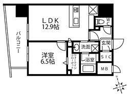パークレジデンス広島平和公園 1LDKの間取図画像