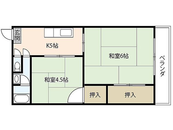 藤本ビル ｜広島県広島市中区堺町1丁目(賃貸マンション2DK・4階・40.00㎡)の写真 その2