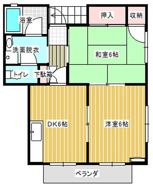 広島県広島市南区宇品神田5丁目(賃貸アパート2DK・2階・33.80㎡)の写真 その2