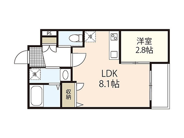 月光西川口町壱番館 ｜広島県広島市中区西川口町(賃貸アパート1LDK・3階・27.49㎡)の写真 その2