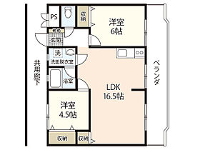 ＳＹコートマンション  ｜ 広島県広島市安芸区船越南3丁目（賃貸マンション2LDK・4階・57.44㎡） その2