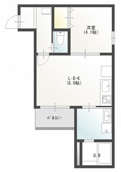 広島県廿日市市城内3丁目(賃貸アパート1LDK・3階・33.71㎡)の写真 その2