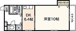 プレイス十日市 1DKの間取図画像