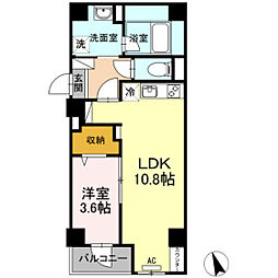 MKSoleil国泰寺 1LDKの間取図画像