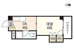 栗原ビル 1DKの間取図画像