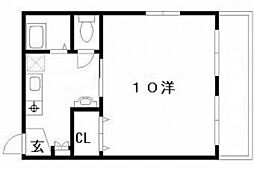 上原ビル 1DKの間取図画像