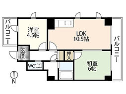Harmony白島 2LDKの間取図画像