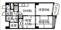 チサンマンション広島 7階3DKの間取り