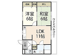 ベネッセヤマモト 2LDKの間取図画像