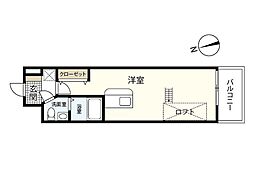 S-FORT鶴見町 4階ワンルームの間取り