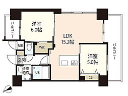 S-RESIDENCE鶴見町altano 9階2LDKの間取り