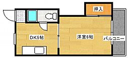 第三小河内ビル 1DKの間取図画像