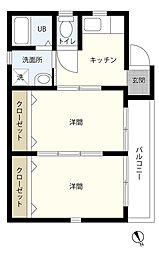 アイランドビル6 2Kの間取図画像
