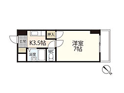 グランディール福本 1Kの間取図画像