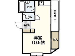 檜垣ビル ワンルームの間取図画像