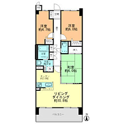 スカールタカタ 3LDKの間取図画像