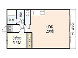 森田ビル 1LDKの間取図画像