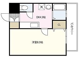 メルポート宇品神田 1DKの間取図画像