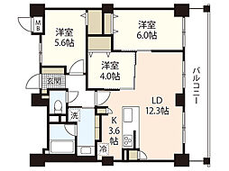 ラルステージ段原 THE MID 3LDKの間取図画像