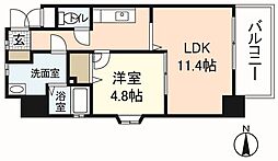 エスポアール庚午 1LDKの間取図画像