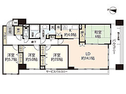 パークシティ牛田 4LDKの間取図画像