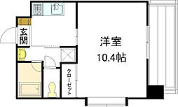 竹屋町村田ビル 1Kの間取図画像