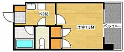 FKビル 1Kの間取図画像